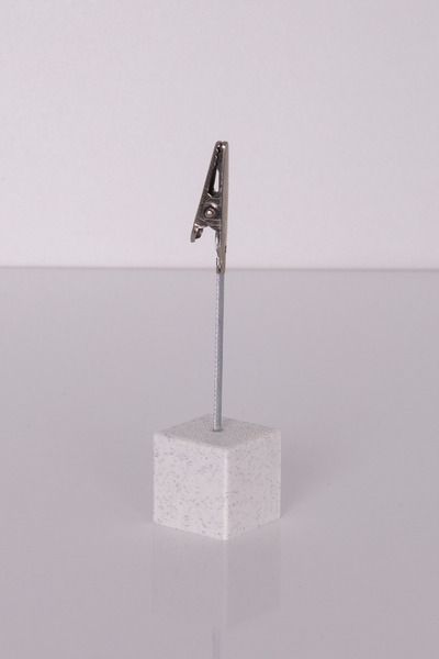 Printology Metal Not Tutucu Metal Kıskançlı Notluk Mermer Desenli Masaüstü Not Tutacağı