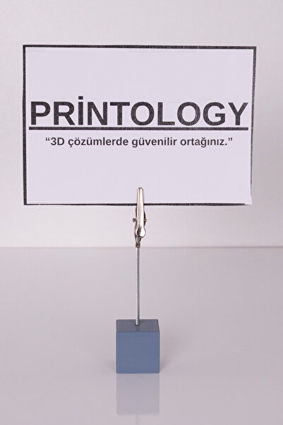 Printology Metal Not Tutucu Metal Kıskançlı Notluk Gri Masaüstü Not Tutacağı