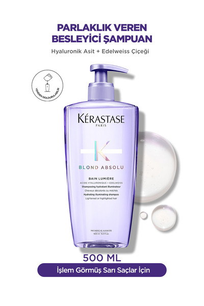 Kerastase Blond Absolu Bain Lumiere Işlem Görmüş Sarı Saçlar Için Parlaklık Veren Şampuan 500 ml 500