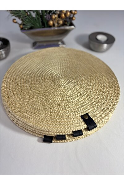 DOUBLE KNOT DESİGN 4 Adet Parlak Gold Sarı Tress Supla Amerikan Servis Hediye...