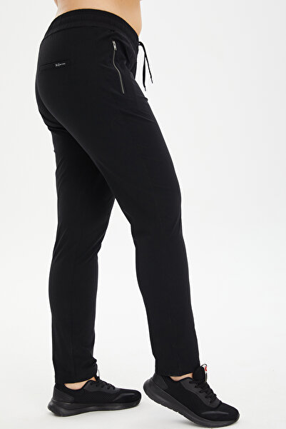 bilcee Γυναικείο μαύρο μεγάλο μέγεθος υφαντό στενό παντελόνι εξωτερικού χώρου 0806