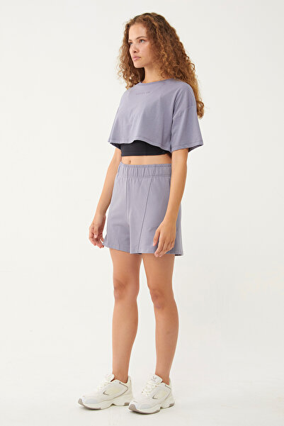 bilcee Γυναικείο αθλητικό μπλουζάκι από βιολογικό βαμβάκι από γρανίτη εξωτερικού χώρου, κοντομάνικο, 0763