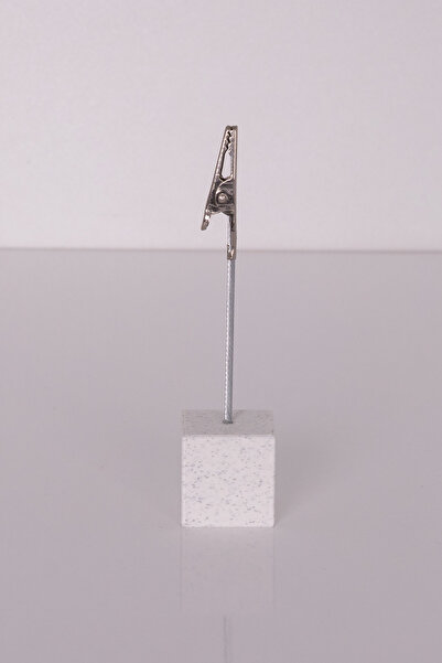 Printology Metal Not Tutucu Metal Kıskançlı Notluk Mermer Desenli Masaüstü Not Tutacağı