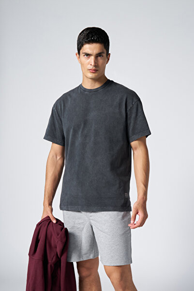 bilcee Унісекс антрацитовий випраний оверсайз футболка 3920