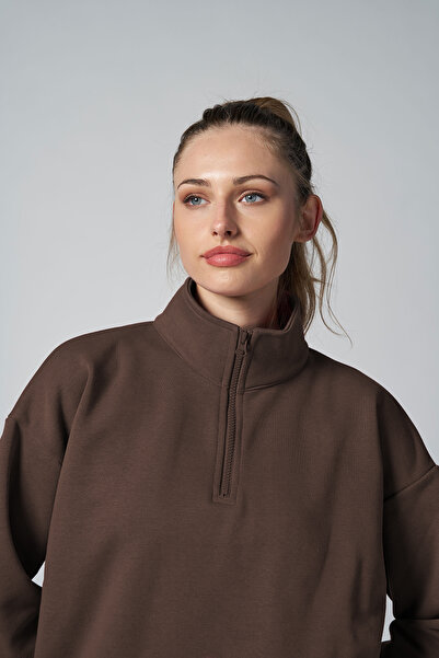 bilcee Γυναικείο φούτερ με φερμουάρ Peak Oversize 7012