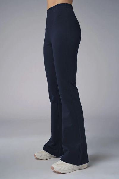 bilcee Women's Carbon High Waist Flare Cotton Trousers 9911