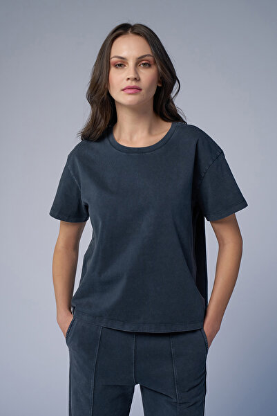 bilcee Жіноча антрацитова випрана футболка оверсайз 3917