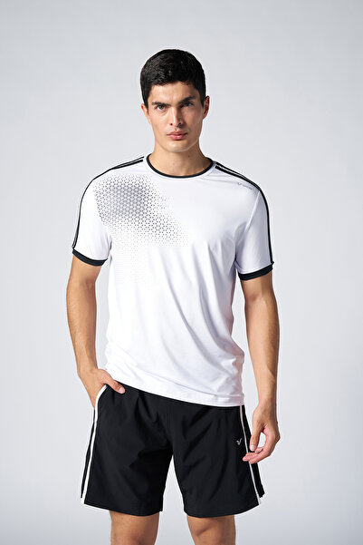 bilcee Ανδρικό λευκό μπλουζάκι Active Sport 4162