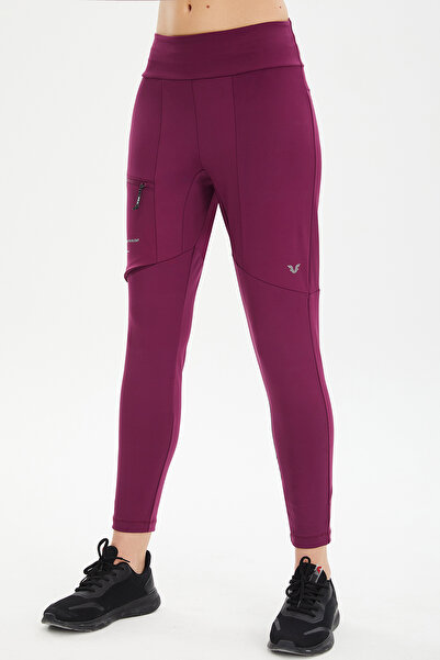 bilcee Ψηλόμεσο Lycra Plum γυναικείο κολάν εξωτερικού χώρου - Παντελόνι 0674