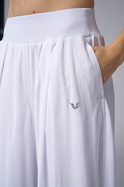 bilcee White Silky Fabric Palazzo Baggy Loose Women's Trousers