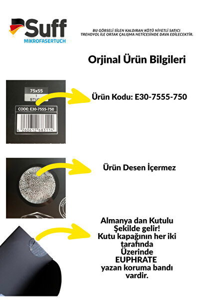 EUPHRATE KFZ Alman Üretim Tank Bezi 75X55cm ( Mavi-Yeşil- Gri- Bej)+ Telli Bez ÜRÜN KODU: E30-7555-750 DESENSİZ