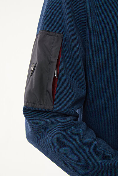 bilcee Hanorac pentru bărbați, benzină, cu jumătate de fermoar, cu textura moale, 1550