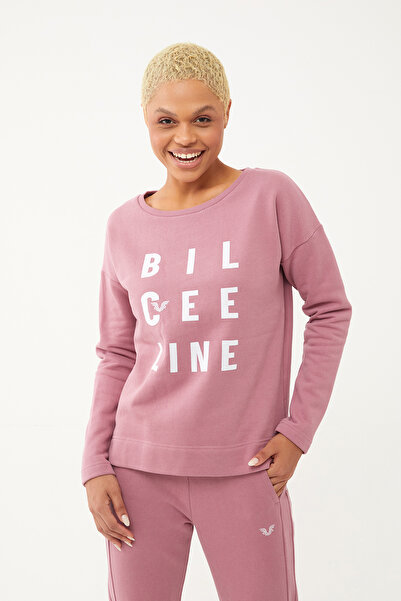 bilcee Women's Powder Organic Cotton Furry Inside Sweatshirt 0719