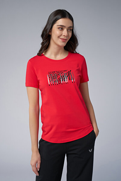 bilcee Women's Red Printed T-Shirt (Model: 4071)