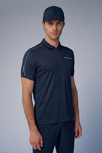 bilcee Чоловіча синя футболка з коміром-поло 4193