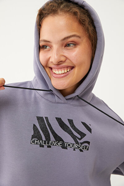 bilcee Жіночий відкритий гранітний принт з кишенями-кенгуру, капюшоном і шардом всередині, світшот 1602