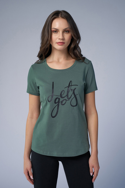 bilcee Γυναικείο μπλουζάκι με πράσινο γκλίτερ 4178