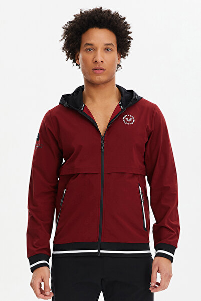 bilcee Men's Burgundy Hooded Woven Tracksuit Top 2008