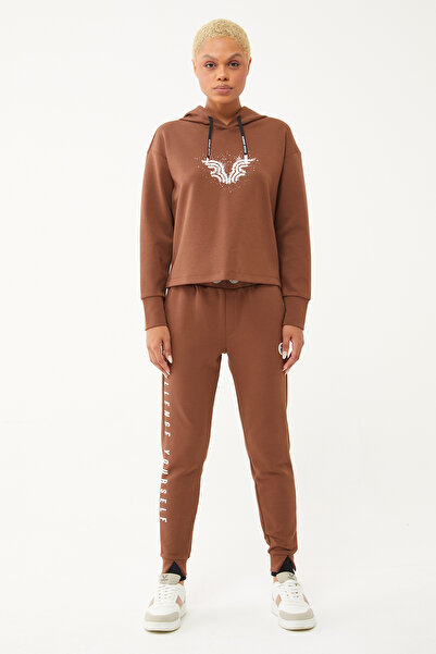 bilcee Γυναικείο φούτερ καφέ Lycra Soft Texture - 1589