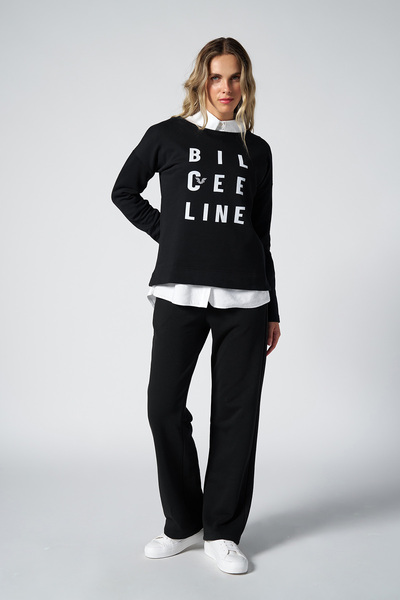 bilcee Women's Black Organic Cotton Fleece-Lined Sweatshirt 0719