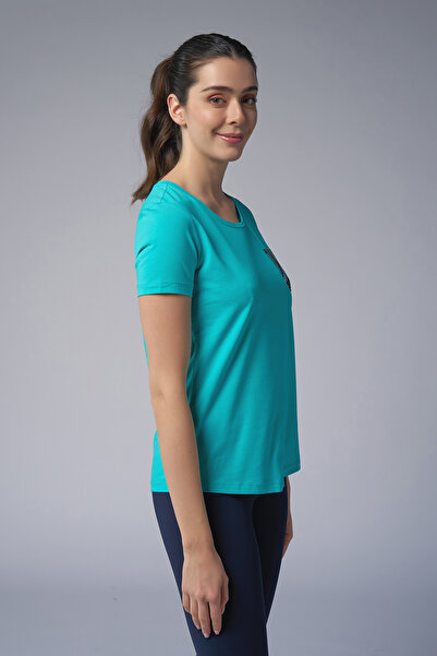 bilcee Жіноча футболка з принтом Turkuaz Cep Taş 4077