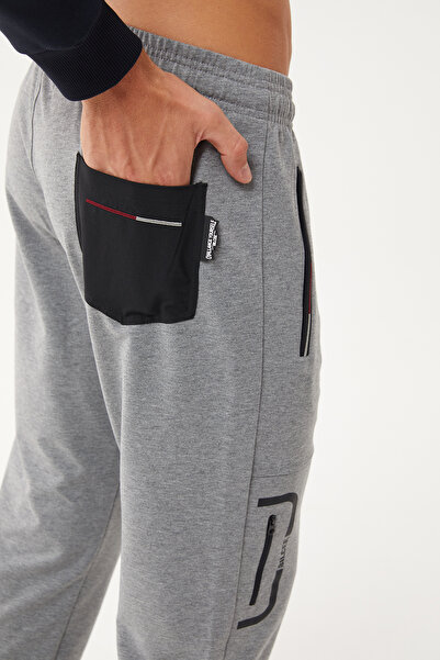 bilcee Dark Gray Melange Men's Sweatpants - Casual & Sports Trousers with Pockets & Zipper 1585