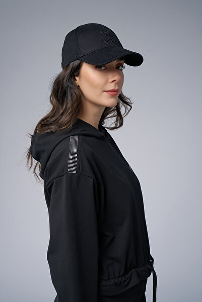 bilcee Γυναικείο Σετ Παντελόνι Φούτερ με στάμπα μαύρης πέτρας 4043