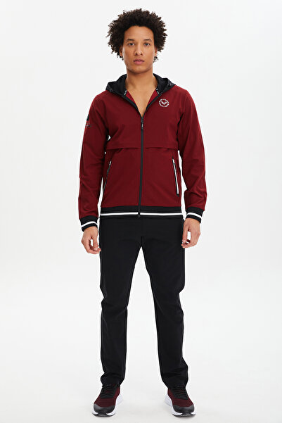 bilcee Men's Burgundy Hooded Woven Tracksuit Top 2008