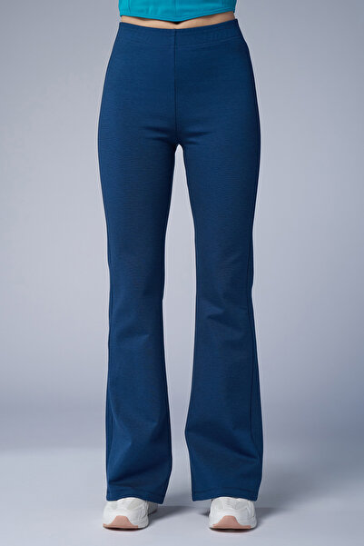 bilcee Γυναικείο παντελόνι μπλε ψηλό μέσης Flare 4555