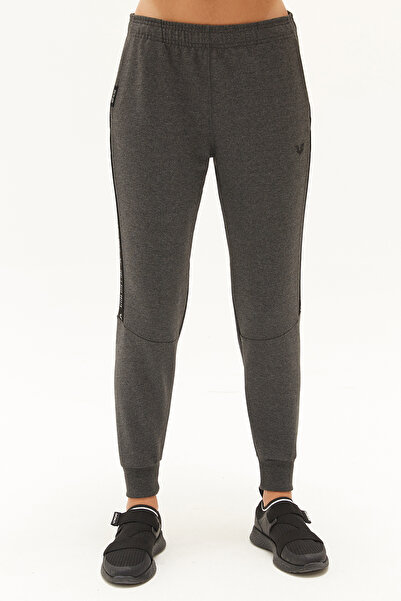 bilcee Γυναικείο παντελόνι φούτερ σε σκούρο γκρι ριμπάντελ με ρίγες στο πλάι 0450