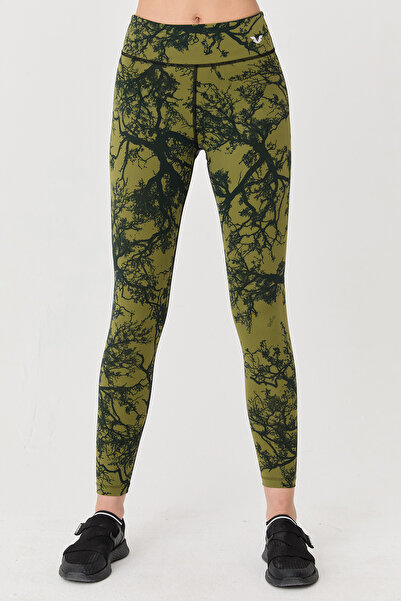 bilcee Women's Avacado High Waist Patterned Flexible and Recovery Sports Leggings 8121