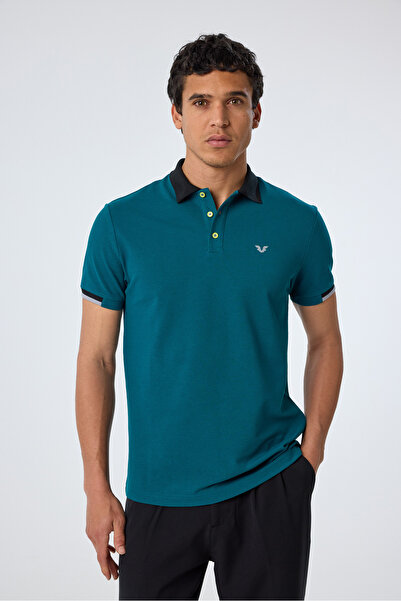 bilcee Петроль Кольоровий Чоловічий Поло Короткий Рукав Футболка 9710