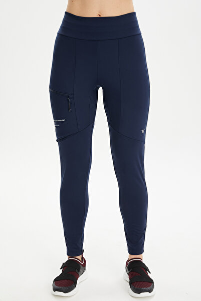 bilcee Γυναικείο παντελόνι κολάν εξωτερικού χώρου με ψηλόμεσο Navy Blue Lycra 0674