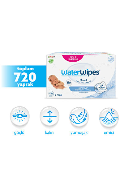 WaterWipes Islak Mendil Bio 60 Lı X 12 Adet (720 Yaprak)