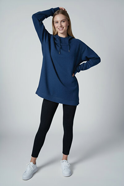 bilcee Γυναικείο μπλουζάκι με κουκούλα με μαλακή υφή σε μπλε ναυτικό χρώμα 4785