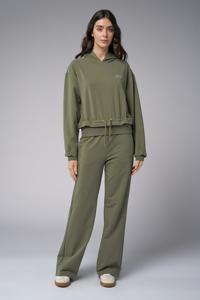 bilcee Γυναικείο Σετ παντελονιού με στάμπα με πράσινη πέτρα 4043