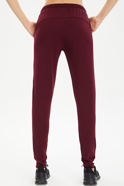 bilcee Γυναικείο Βουργουνδία Ribbed Long Cotton Sports Sweatpants 0807