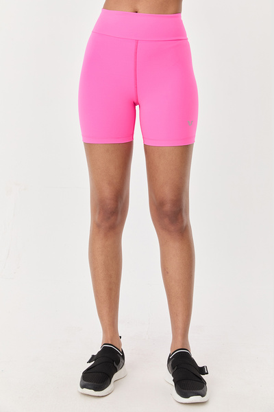 bilcee Women's Pink High Waist Short Length Biker Athlete Leggings 9730