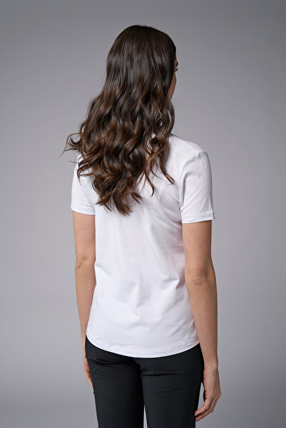 bilcee Λευκό μπλουζάκι με στάμπα και πέτρα 4069