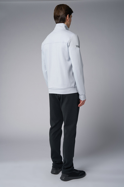 bilcee Men's Gray Stand Collar Lycra Cotton Tracksuit Set 3973