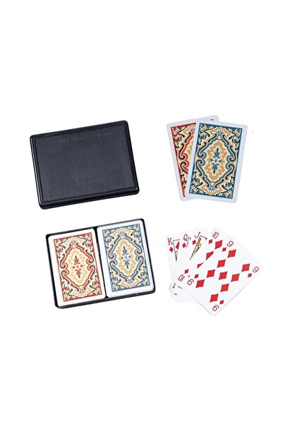 MSMETICARET Plastik Kutulu Iskambil Oyun Kağıdı Çift Deste Angora Kem - Plastic Playing Cards And Box