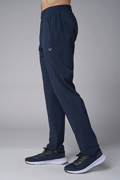 bilcee Men's Navy Blue Stand Collar Lycra Cotton Tracksuit Set 3973