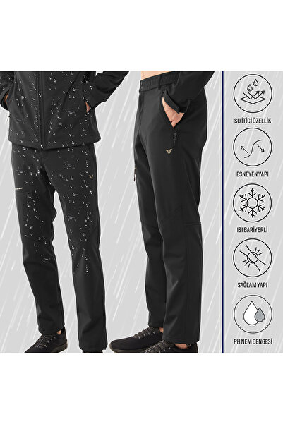 bilcee Ανδρικό Μαύρο Παντελόνι Softshell Χειμερινό Εξωτερικό Χώρο 0335