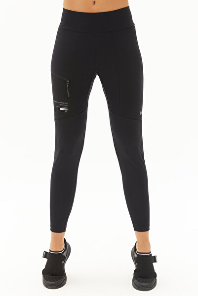 bilcee Μαύρο ψηλόμεσο γυναικείο αθλητικό κολάν - με τσέπη, ίσιο τρέξιμο εξωτερικού χώρου 0674