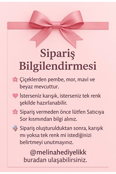 Melina Hediyelik İncili Ortanca Yapay Hazır Çiçek -25 Adet Pembe Beyaz Mavi Mor