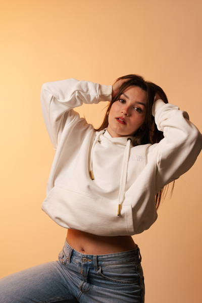 Hircus Premium Oversize Basic Beyaz Sweatshirt