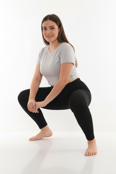 KonForYou Plus Size Fleece-Lined Thermal Leggings |   Unisex Cotton Black Leggings Underwear