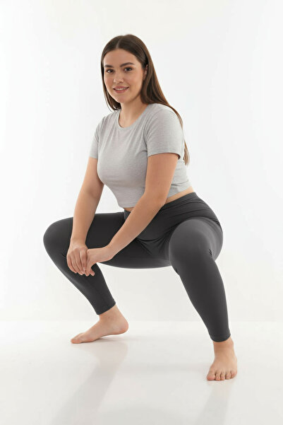 KonForYou Plus Size Fleece-Lined Thermal Leggings |   Unisex Cotton Anthracite Leggings Underwear