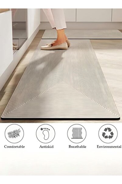Generic Bathroom Kitchen Rug Mat Extra Soft and Absorbent Bath Rugs Diatom Mud Bath Mat Set Non-Slip Quick D