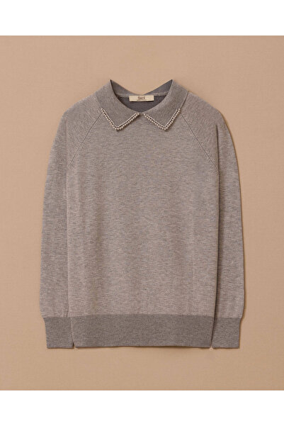 SEÇİL Πλεκτή μπλούζα με λεπτομέρεια από χάντρες στη μέση